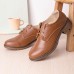 Women Lace  up Comfy Versatile Office Shoes Retro Solid Color Flats
