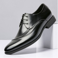 Men Breathable Lace Up Business Oxfords Dress Shoes