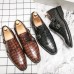 Men Crocodile Embossed Business Formal Monk Shoes