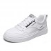 Men Microfiber Leather Non Slip Lace Up Casual Skate Shoes