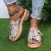 Plus Size Women Casual Fashion Rivet Buckle Decor Snake Skin Slippers