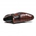 Men Crocodile Embossed Business Formal Monk Shoes