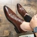 Men Crocodile Embossed Lace Up Derby Business Shoes