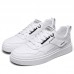 Men Microfiber Leather Non Slip Lace Up Casual Skate Shoes