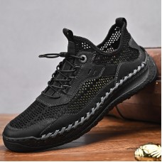 Men Breathable Cloth Fabric Elastic Band Light Weight Sport Handmade Sneakers