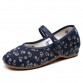 Women Breathable Fabric Button Flowers Ethnic Soft Comfy Old Peking Shoes